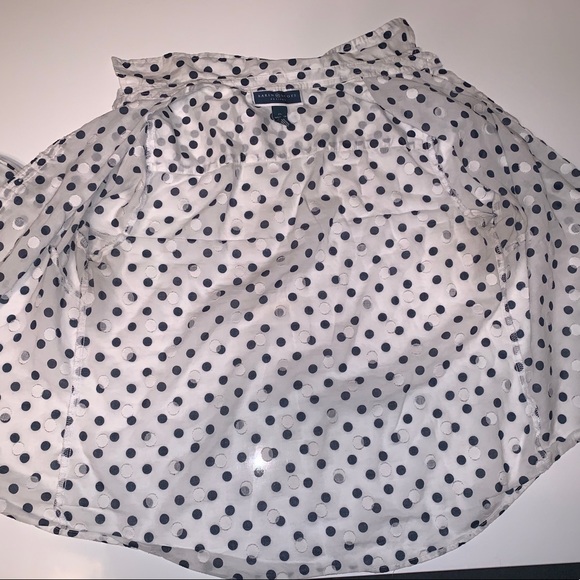 Karen Scott | White & Blue Polka Dot Button Down - Picture 8 of 8